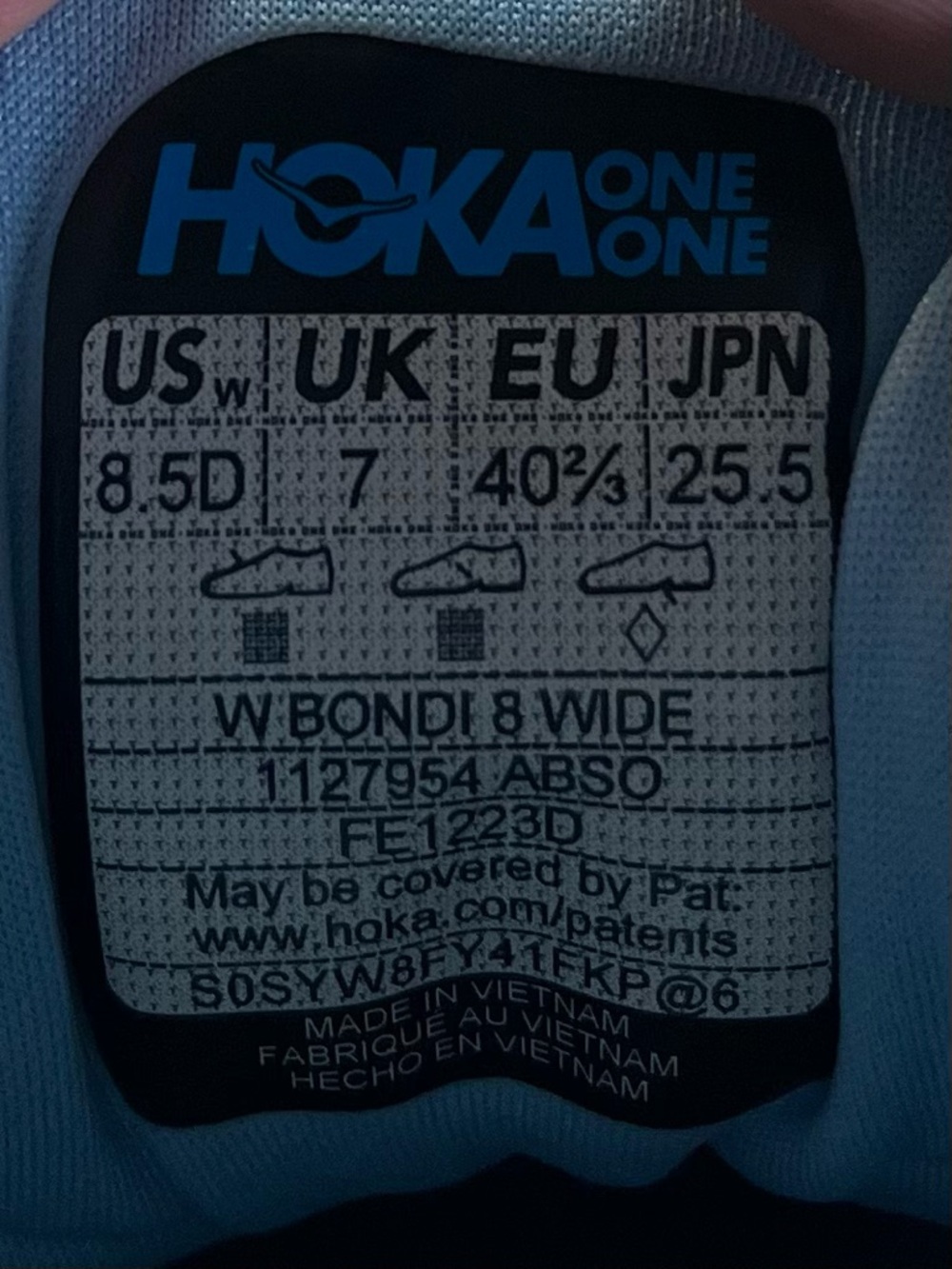 Hoka One One Bondi 8 Womens Size 8.5 Wide Running Shoes Sneakers Blue Purple - Picture 11 of 12